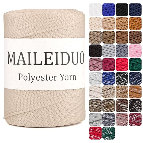 Polyester Makramee Garn 3mm X 225m Makramee Schnur Kordel Garn Zum HäKeln FüR Makramee Blumenampel Deko KnüPfen Handtasche, Umhängetasche, Taschen DIY