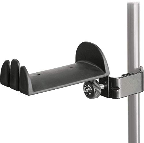 K&M 16080 Support de casque noir en acier - avec pince en acier et revêtement en caoutchouc pour 2 casques Over Ear