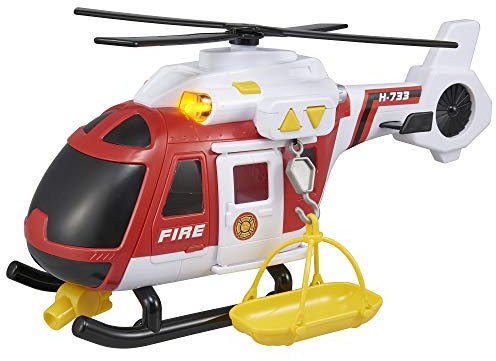 Teamsterz 1416392 Light and Sound Fire Helicopter Toy, 3-6 Years