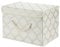 Cream/Metallic Fabric Storage Boxes with lids, Stackable and Foldable. For wardrobes, shelves, clothes, bedroom, office, cupboard, keepsake box, crafts, toys, shoes, socks. Rope Handle 37x25x25cm