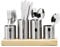 Sorbus Utensil Holder,Upright Silverware Holder with Caddy for Spoons, Knives and Forks, Entertaining,Stainless Steel Cutlery Organizer with Bamboo Wood Base