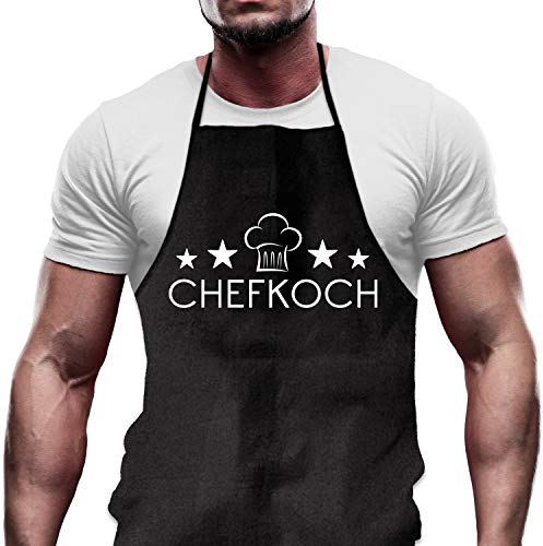 Shirtoo Kochschürze CHEFKOCH - Lustiges Geschenk für Männer und Hobbyköche zum Geburtstag oder zu Weihnachten