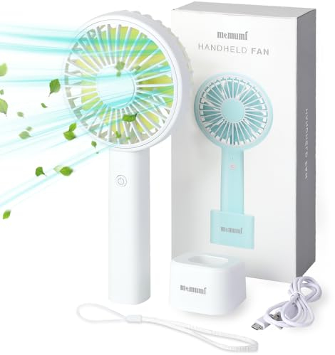 memumi HandFan Mini Ventilador USB Portátil, Mini Handheld Fan Ventilador de Mesa de Escritorio de Ventilador Portátil Ligero para Oficina/Al Aire Libre/Viajar en Casa (Blanco)
