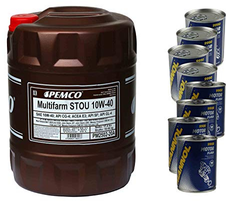 Pemco SAE 10W-40 Lot de 4 bidons d'huile moteur 20 l