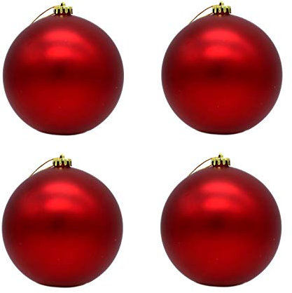 DARO DEKO Weihnachts-Kugel XXL Ø 15cm - 4 Stück rot matt