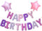 Girls Happy Birthday Balloon Banner Pink Purple – 16 Inch Self Inflating Happy Birthday Banners Balloons with 2 Pack 18in Stars, 2 straws & 1 Roll Ribbon