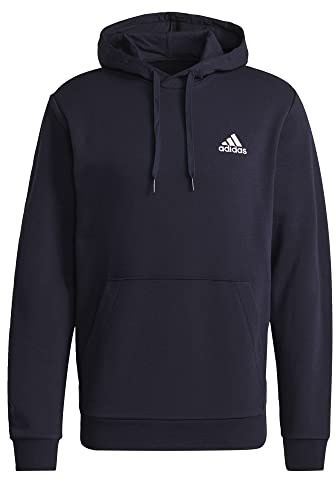 adidas Men's Standard Essentials Fleece Hoodie, Legend Ink/White, 4X-Large