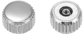 sourcing map 2Stk 5.5mm Flache Kopf Kurzstiel Krone 2mm Silberton | Für Uhrenreparatur
