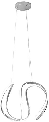 etc-shop LED Hängeleuchte geschwungen Pendelleuchte dimmbar Modern Deckenleuchte hängend, Metall grau weiß, 23W 1840Lm warmweiß, LxBxH 45x44x150 cm