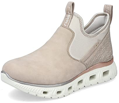 Rieker Damen Ankle Boots M6053, Frauen Stiefeletten,Winterstiefeletten,Stiefel,Bootee,Booties,halbstiefel,Kurzstiefel,beige (62),41 EU / 7.5 UK
