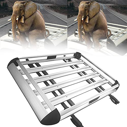 XDLYWUZIQ Dachbox Dachgepäckträger universal Dachträger, Dach Gepäckträger, Gepäckträger Gepäckkorb,Gepäckträger aus Eisen für PKW, Transporter, SUV,Silver-140X100cm