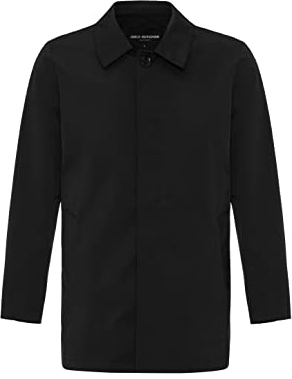 Redbridge Eleganter Herren Kurzmantel mit Kentkragen – Klassischer Look, verdeckte Knopfleiste Schwarz XL