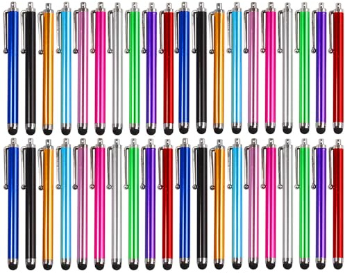 40 stück Eingabestift Mehrfarbig Farbenfroh Touchscreen Stift Eingabestift Stylus Stift Compatible with Huawei Samsung Galaxy iPhone iPad Tablet Smartphone für Universal Touch Screens Devices
