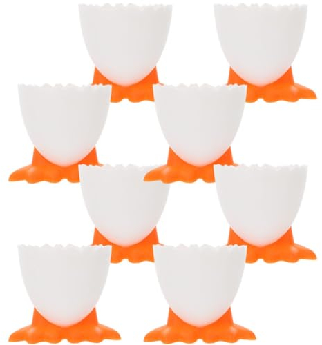 Cabilock Coquetiers Pieds De Poulet 8 Pièces Coquetiers Poussin Mignon Porte-Oeufs À La Coque En Plastique Porte-Oeufs De Pâques Supports Plateau De Coquetiers Petit Déjeuner Fête À Manger