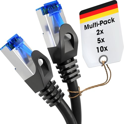 KabelDirekt – LAN-/Netzwerkkabel – 10x15m – Gigabit, RJ45, Silber | 10er-Set Ethernet-/Patchkabel für Gigabit-Netzwerke – für Router, Modem, Switch, PC & Konsole via RJ45 – silbern