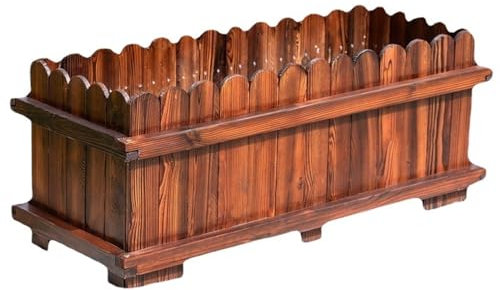 Blumentöpfe Balkon, Deko Terrasse Outdoor, Pflanzbeet aus Kiefernholz, Verdickter Pflanzkasten for Blumen, Gemüse, Erdbeerbeet und Obst auf der Hinterhofterrasse
