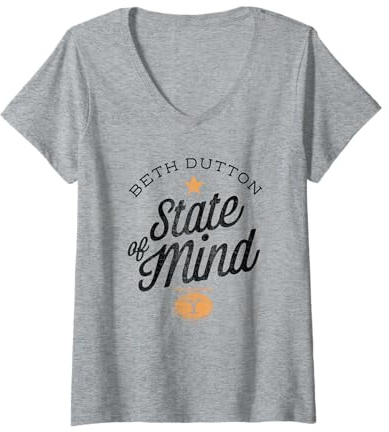 Damen Yellowstone Beth Dutton Geisteszustand T-Shirt mit V-Ausschnitt