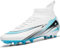 Mufanton Fußballschuhe Herren High Top Spike Cleats Professionelle Fussballschuhe Jugendliche Athletics Trainingsschuhe Outdoor Sportschuhe Fußball Stiefel Fg/Ag Football Schuhe,Weiß,EU42