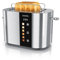 Tostapane a 2 Fessure per 2 Fette, 800 W, Visualizzazione a colori dei livelli di doratura, Display con indicazione del tempo rimanente, Tasti touch, Scaldapasta Viennese, 6 Livelli di Doratura