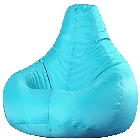 Bean Bag Bazaar Dalton Gaming Bean Bag Chair, Aqua Blue, Water Resistant Fabric, Recliner Large Outdoor Beanbag with Filling Included, Gaming Chair, Outdoor Seating, Garden Furniture