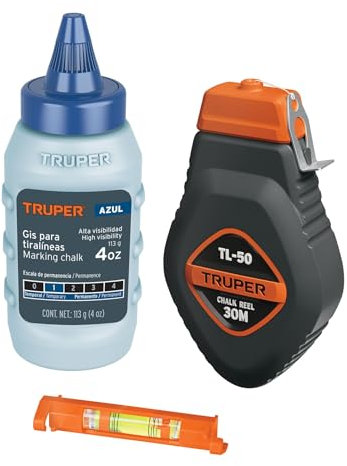 Tiralíneas con polvo y nivel - 30 m