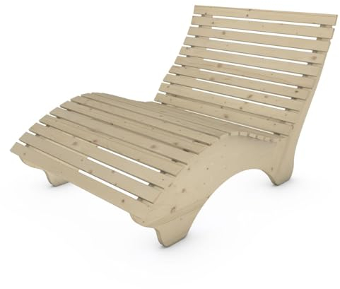 TUGA - Holztech Gartenliege Relaxliege Himmelsliege Ruhe-Vroni (Fichte) 2-teilig stehend Breite 120cm Waldsofa