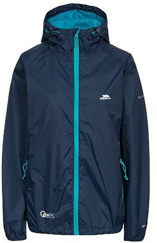 Trespass Qikpac Female Jacket, Navy, XS, Kompakt Zusammenrollbare Wasserdichte Jacke für Damen, X-Small, Blau