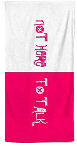 Power Towel das Coole Fitness & Sport-Handtuch mit Einer Botschaft| Verschiedene Motivations-Quotes| Größe 50 cm x 100 cm | POWERTOWEL Handtuch Mikrofaser Baumwolle (NOT HERE to Talk PINK)