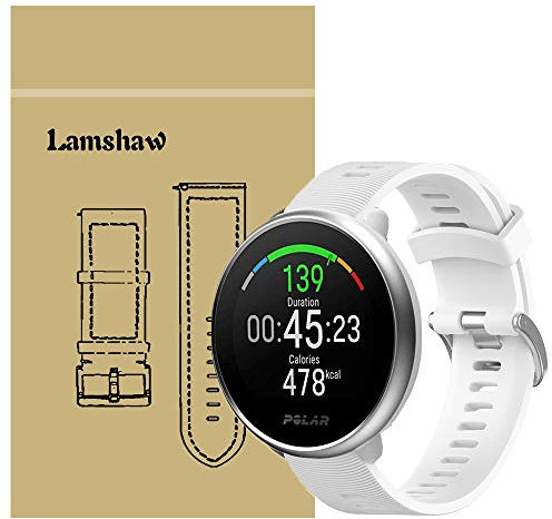 Ceston Mode Sport Silicone Classique Bracelet De Remplacement pour Montres connectées Polar Ignite (Blanc)
