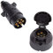 ETUKER Prise Remorque & Prise 7 Broches, 12V Étanche Prise pour Remorque 7 Broches Mate Prise Attelage 7 Broches, Prise Remorque 7 Broches Convient Aux Camion/RV/Bateau/Voiture(Bottes en Caoutchouc)
