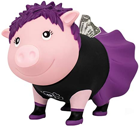 LILALU Spardose BIGGYS Punkerin, Sparschwein Kopf drehbar Sparbox Sparbüchse Münzeinwurf Piggy Bank Tresor Kinder