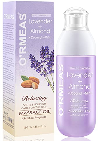 Massage Oil For Warming, Relaxing Massage Oil Lavender Almond Peppermint And Coconut Massage Oils For Massage Moisturizing Body Oil For Men And Women 5.1 Fl.Oz