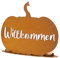 Teelichthalter Kürbis | Windlicht für Teelichter | Willkommen | Rost auf Stand | 30x26 cm