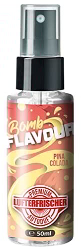 ShinyChiefs FLAVOUR BOMB Pina Colada - Autoduft Cocktail-Geruch - Premium Lufterfrischer und Auto Parfüm für den Innenraum, neutralisiert Gerüche im Auto, hochergiebig, Pumpsprühflasche, 50ml