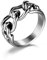 Trauringe Edelstahl, Ringe Silber Trauringe Vintage Kette Breit 8MM Herrenring Größe 57 (18.1)