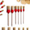 ToolSpace Kit de 6 Rundpinsel Rringpinsel 20-45 mm Set Borstenpinsel Wachspinsel Pinselset Rund Pinsel Naturhaar Holzöl Holzfarbe Lackpinsel Maler Ringpinsel Set Holzleim Lackierpinsel Profi Holz