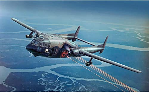 Italeri 1468 1:72 AC-119K Stinger Gunship - Modellbau, Bausatz, Standmodellbau, Basteln, Hobby, Kleben, Plastikbausatz, detailgetreu, Mehrfarbig