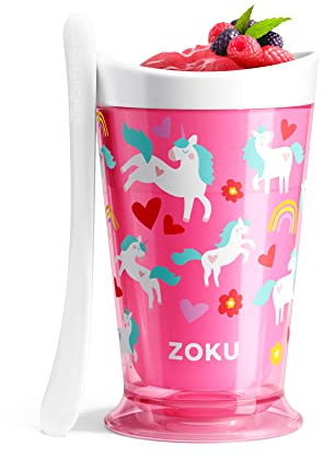 ZOKU Original Slush and Shake Maker - Schmelzschneebecher für Einzelportions-Slushies, Frucht-Smoothies und Milchshakes in wenigen Minuten, BPA-frei, Einhorn