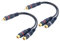 EIGHTNOO Cavo Audio Sdoppiatore RCA Placcato oro, 2 Pezzi Adattatore RCA a Y, 1 Maschio verso 2 Femmine 21.5cm/0.7ft per Collegamento Audio per Subwoofer, Amplificatori, Mixer