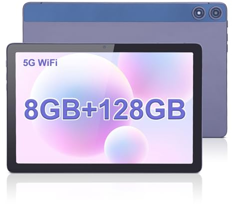 C idea 10,1-Zoll-Tablet, Android 12-Tablet-PC mit 1920 * 1200 IPS-Full-HD-Bildschirm, 128 GB ROM (TF 1 TB), 8 GB RAM, 2,4 G/5 G WLAN, 8 MP + 13 MP Kamera, 6000 mAh Lange Akkulaufzeit