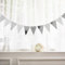 GAKA FAVOR Wimpelkette Girlande Glitzer Silber Wimpel Dreiecksflagge Banner 15 Meter für Party-Dekorationen, 36 Flaggen