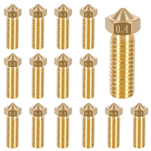 Messing Düsen, 15 Stück 3D Drucker Teile 0,4 mm Nozzles Kit, 3D Drucker DÜSe Messingdüsen Extruder Düsen 3D Drucker Düse Set für Anycubic Kobra 2