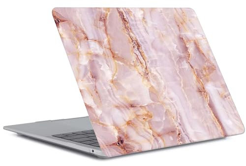 Hülle Kompatibel mit Neues MacBook Air 13,6 Zoll Modell A2681 M2/A3113 M3 Freisetzung 2022/2024 mit Liquid Retina Display Touch ID, Gedrucktes Muster Plastik Hartschale Matt Case, Rosa Marmor