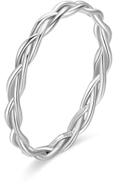 Dünne Twist Ring s925 Sterling Silber geflochten Infinity Twisted Stacking Pinky Knuckle Daumen Mittelfinger Erklärung Ehering Band Größe 5-9