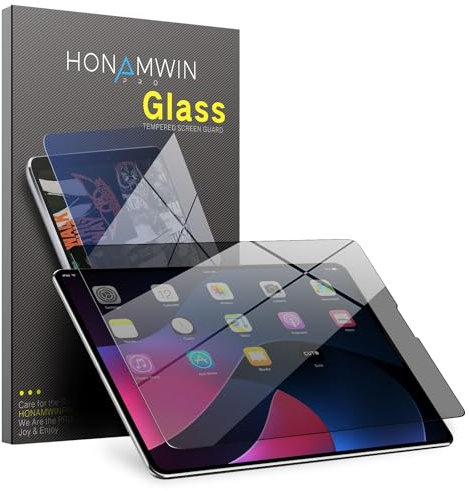 HONAMWINPRO Pellicola protettiva per schermo per iPad Pro 12.9 (2022/2021/2020/2018) in vetro anti spia (privacy/resistente ai graffi/antiurto/anti-impronte)