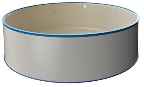 Runder Stahlwandpool Ø 2,00 x 1,20 m, Stahlwand 0,6 mm, inkl. Bodenschienen & Handlauf in Blau, Innenhülle 0,8 mm Sandfarben, Premium Qualität, Made in Europe