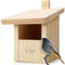 WILDLIFE HOME Nistkasten für Rotschwänzchen, Rotkehlchen aus Massiv-Holz - Wetterfest, Halbhöhle für Rotschwanz, Gartenrotschwanz I Nistkästen für Vögel für draußen, Vogelnistkasten Brutkasten