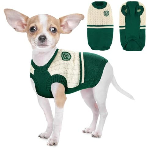 Hundepullover, Shyllin Preppy-Stil Hundepullover Winter, Katzenpullover, Geeignet für Kleine und Mittlere Hunde und Katzen, Hundepullover Weihnachten, Sweater Hunde, Hundepullover Kleine Hunde (M)