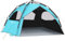 Glymnis Strandmuschel Quick Up Strandzelt Automatisches Strand Zelt UV-Schutz 50+ Windschutz kleines Packmaß Blau Strandzelt für 4 bis 6 Personen