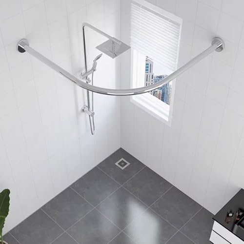 Cammeciso L Forme Tringle à Rideau de Douche,Barre de Douche Angle Universelle,Barre de Douche Angle Extensible pour Baignoire,pour Salle De Bain,Baignoire,Magasin De Vêtements.